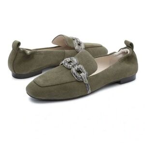 SANCTUARY Olive Suede Loafers Size 8